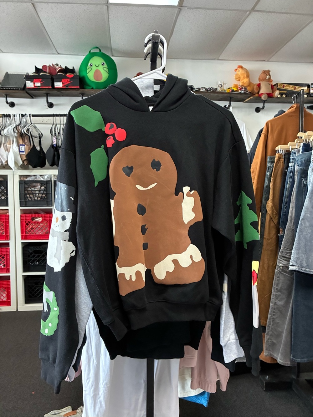 SKIMS x Cactus Plant Flea Market Cotton Fleece Hoodie Onyx Gingerbread SZ M NWT